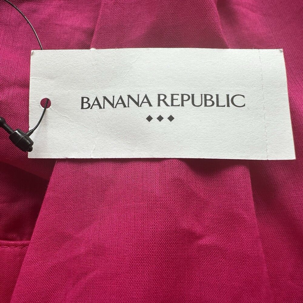 NWT Banana Republic Caftan Midi Dress Sz L Elbow Sleeves Voile Pink Cotton - Picture 10 of 10